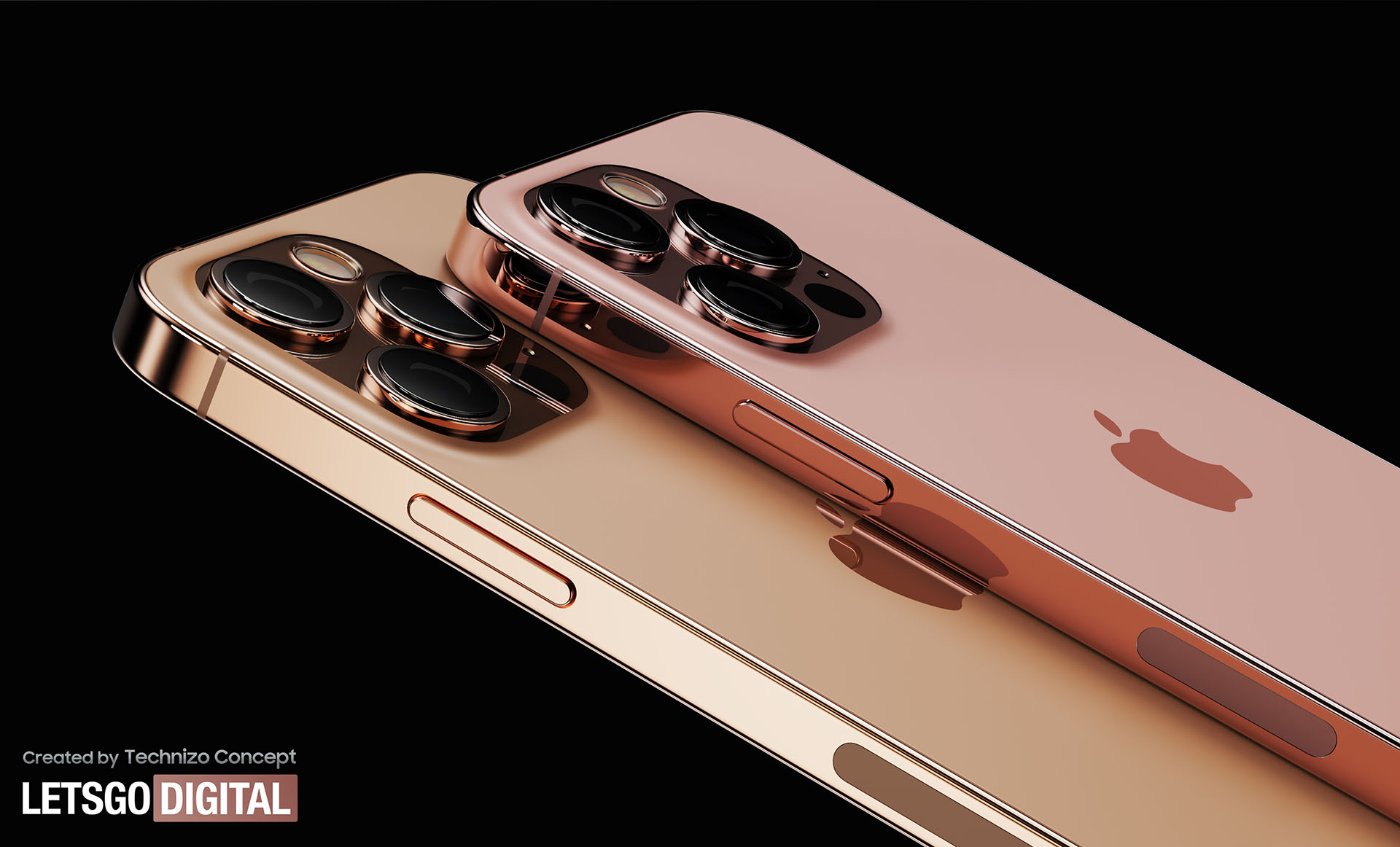 Фотопост: таким может быть iPhone 13 Pro Max в цветах Sunset Gold и