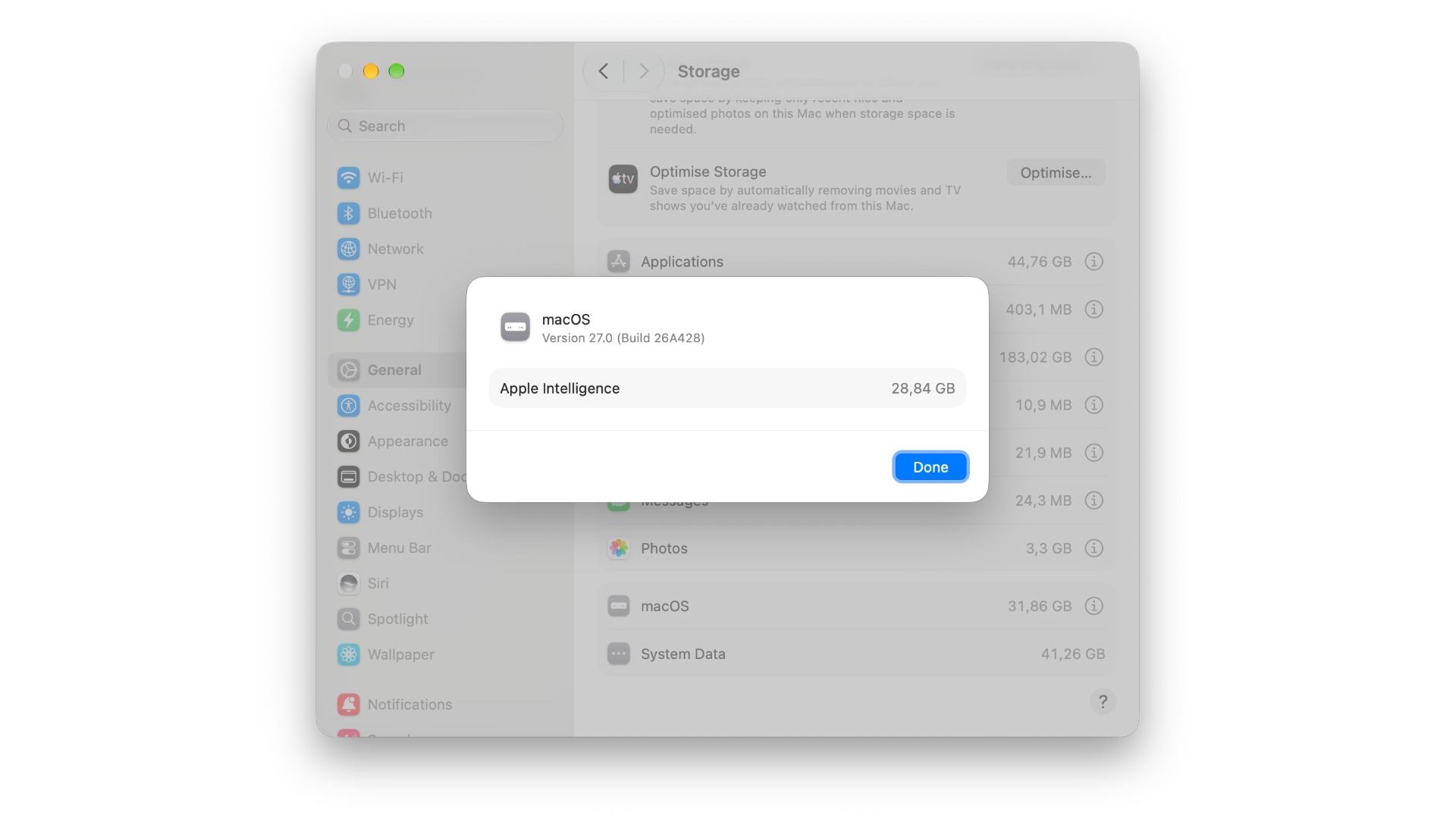 Apple Intelligence занимает 30 ГБ на некоторых Mac и не удаляется